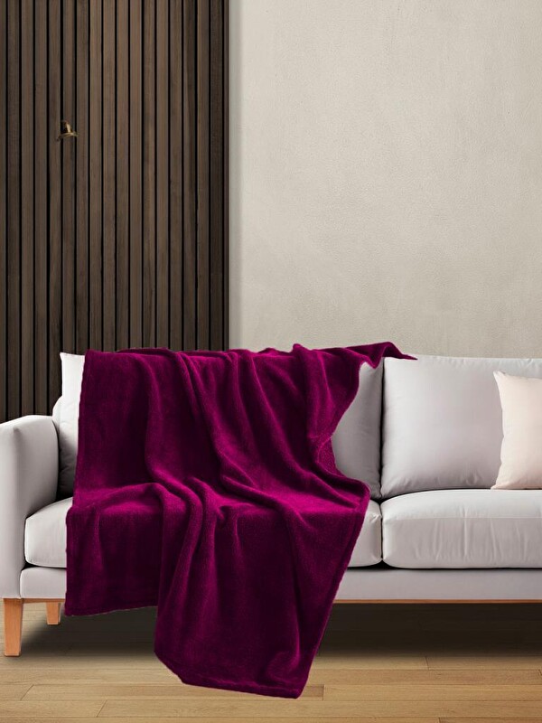 Mulberry Wellsoft Battaniye Mor Televizyon Battaniyesi Pelüş Polar Battaniye Tek Kişilik 170*230