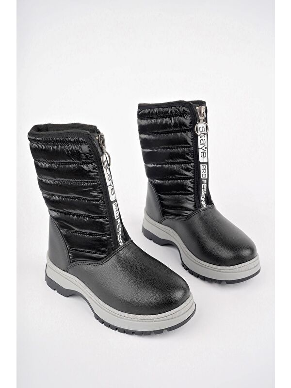 SUGAR Çocuk Unisex Rahat Kalıp Önü Fermuarlı İçi Kürklü Yağmur ve Kar Botu - Görsel 3