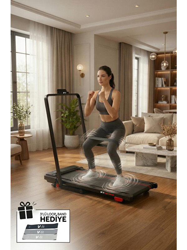 V-Fit By Voit V-Fit by Vibro Run Titreşimli Koşu Bandı  Katlanabilir, 8 km/s, Titreşim Modlu, Kumandalı