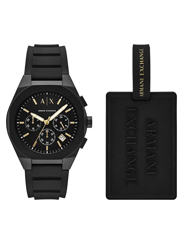 Armani Exchange AX7165SET Erkek Kol Saati ve Valiz Etiketi Seti