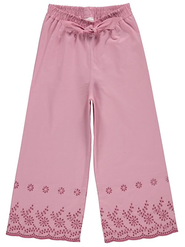 Civil Girls Kız Çocuk Beli Kemerli 6-9 Yaş Pantolon - Pembe 8-9 Yaş