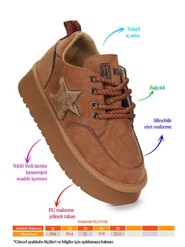 Parva Bağcıklı Kız Çocuk Günlük Spor Bot Ayakkabı - Görsel 3