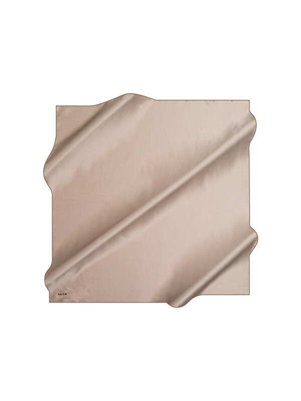 AKER Bej 90X90 Düz Twill Eşarp