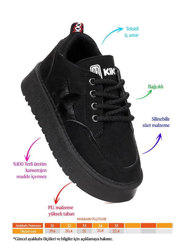 Parva Bağcıklı Kız Çocuk Günlük Spor Bot Ayakkabı - Görsel 3
