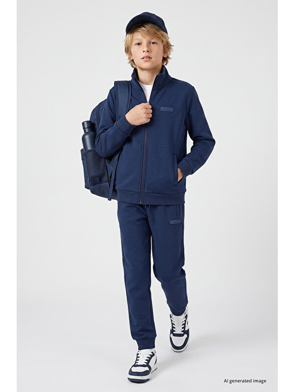 Tommylife Parlament Standart Fit Basic Dik Yaka Jogger Erkek Çocuk Eşofman Takım  - 11327