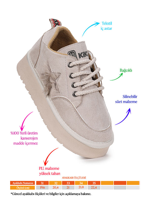 Parva Bağcıklı Kız Çocuk Günlük Spor Bot Ayakkabı - Görsel 3