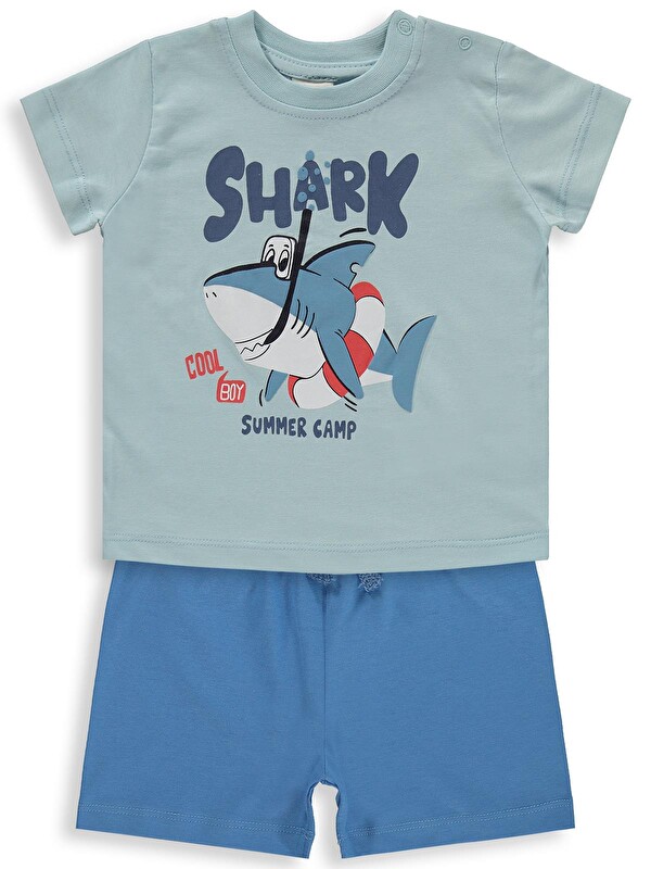 Civil Baby Shark Baskılı 6-18 Ay Takım - Mavi