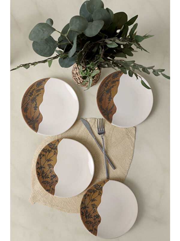 Keramika Terra Leaf Ege Pasta Tabağı 20 Cm 4 Adet