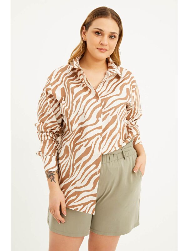 Mylinemoda Oversize Desenli Gömlek