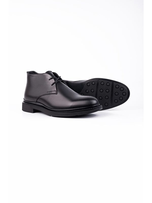 Siyah %100 Deri Analin Bağcıklı Classic Ayakkabı 1033245162 - Görsel 4