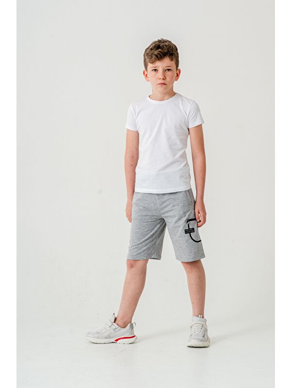 Mışıl Kids Stay  Good Baskılı Cep Fermuarlı Erkek Çocuk Şort