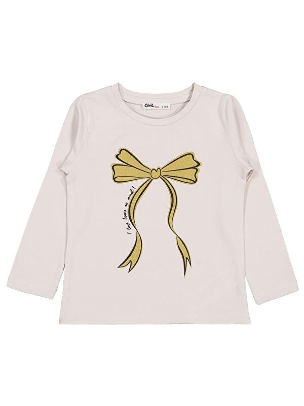 Civil Girls Kurdela Baskılı 2-5 Yaş Sweatshirt - Bej 3-4 Yaş
