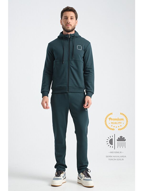 Shooter Sportswear Koyu Yeşil Erkek Eşofman Takımı Mevsimlik Luxe Kalite Pamuklu