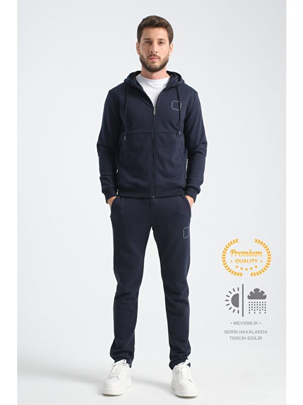 Shooter Sportswear Lacivert Erkek Eşofman Takımı Mevsimlik Luxe Kalite Pamuklu