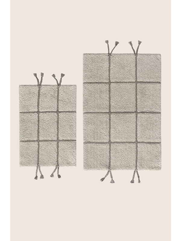 İrya Elani 2’li Takım Banyo Paspası %100 Pamuk 40x60+60x90 cm Mint