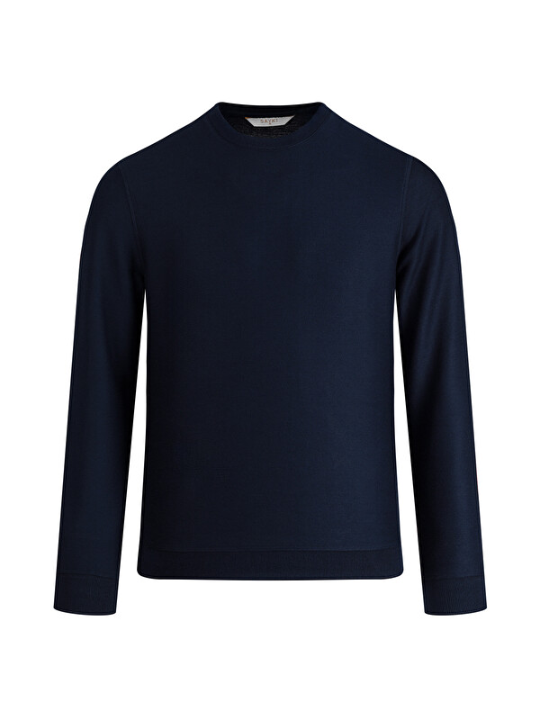 Hatemoğlu Lacivert Regular Fit Bisiklet Yaka Sweatshirt