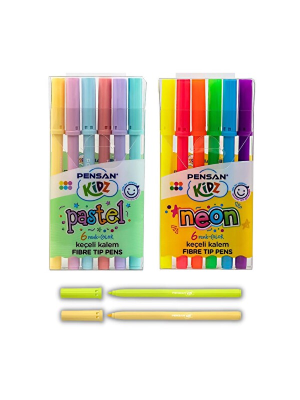 Pensan Keçeli Kalem 12 Lı Pastel Ve Neon Renkler Pastel ve Neon Keçeli Kalem 1 Paket