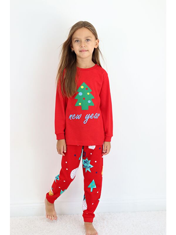 Harika Kids Kız Çocuk Orta Kalınlıkta Basic Baskılı Pijama Takımı
