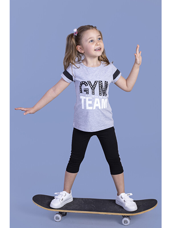 Toontoykids Kız Çocuk Baskılı Taytlı Takım
