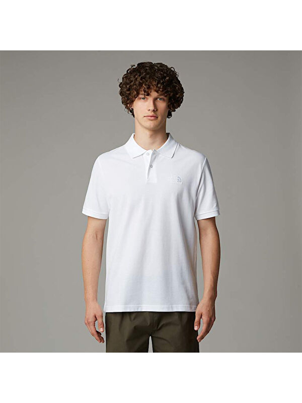 The North Face Essential Regular Erkek Beyaz Polo Yaka Spor Tişört