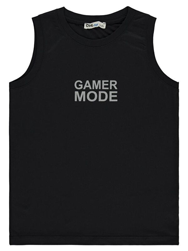 Civil Boys Gamer Mode Reflektör Baskılı Sıfır Kol 6-9 Yaş Tişört - Siyah 7-8 Yaş