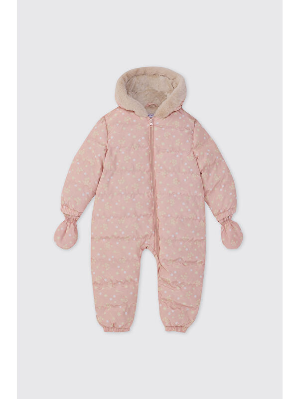 Panço Kız Bebek Desenli Pembe Kozmonot