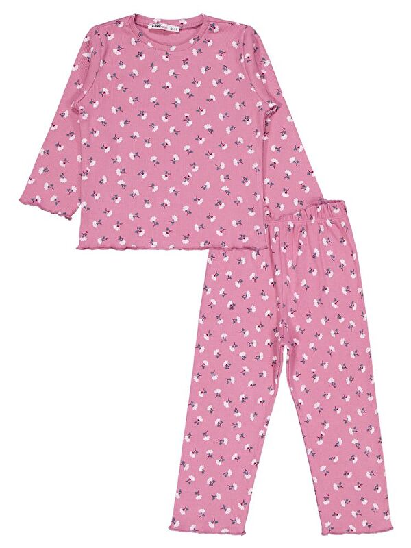 Civil Girls Çiçek Desenli 2-5 Yaş Pijama Takımı - Pembe 2-3 Yaş