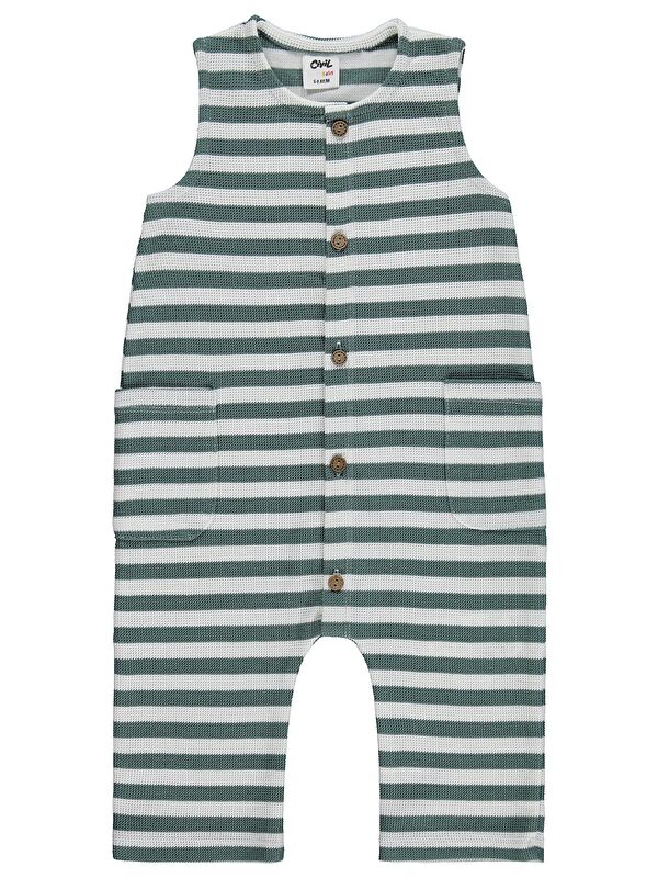 Civil Baby Çizgili 6-18 Ay Tulum - Yeşil