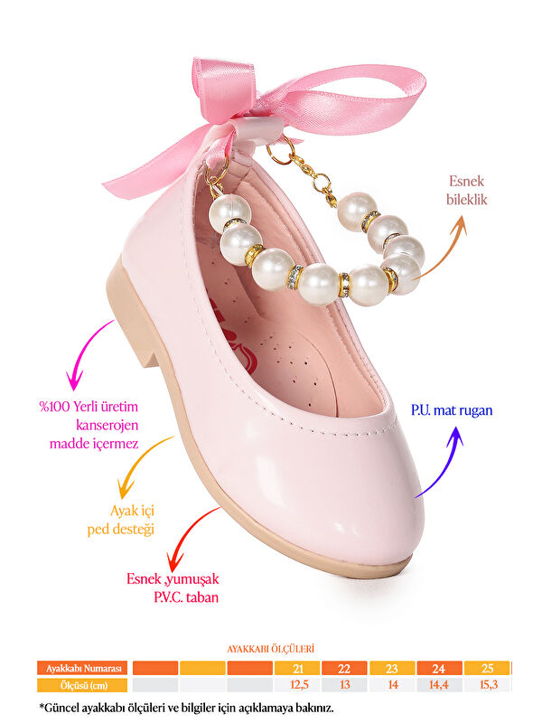 Blanch Rugan İncili Lastikli Kız Bebek Babet Ayakkabı - Görsel 3