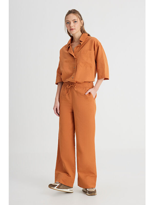 Wrangler Rahat Kesim Normal Bel Geniş Paça Kahverengi Pantolon
