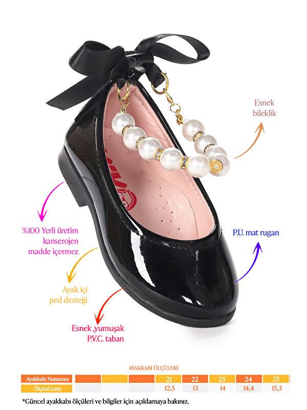 Blanch Rugan İncili Lastikli Kız Bebek Babet Ayakkabı - Görsel 3