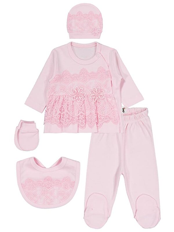 Civil Baby Fırfır Tüllü Zıbın Takımları - Pembe 0-1 Ay