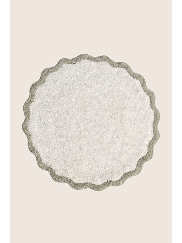İrya Scallop Yuvarlak Banyo Paspası Bambu 90x90 Yeşil
