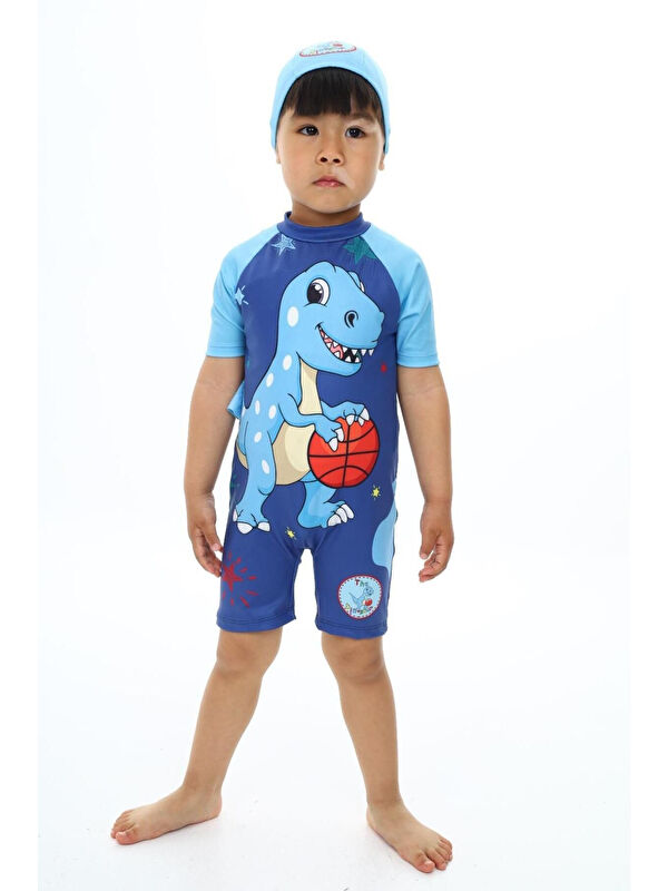 My Kids Wear Boneli Fermuarlı Erkek Çocuk Mayo