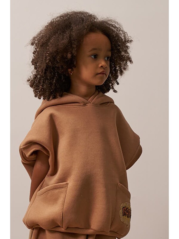 Oh La La Koala For Little Ones Sütlü Kahve Nakışlı Kapüşonlu Hoodie