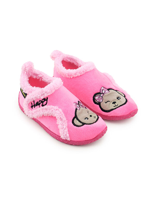 Kışlık Kız Çocuk Rahat Taban Cırt Cırtlı Ayarlanabilir Ev Okul Kreş Panduf Ayakkabı - Görsel 4