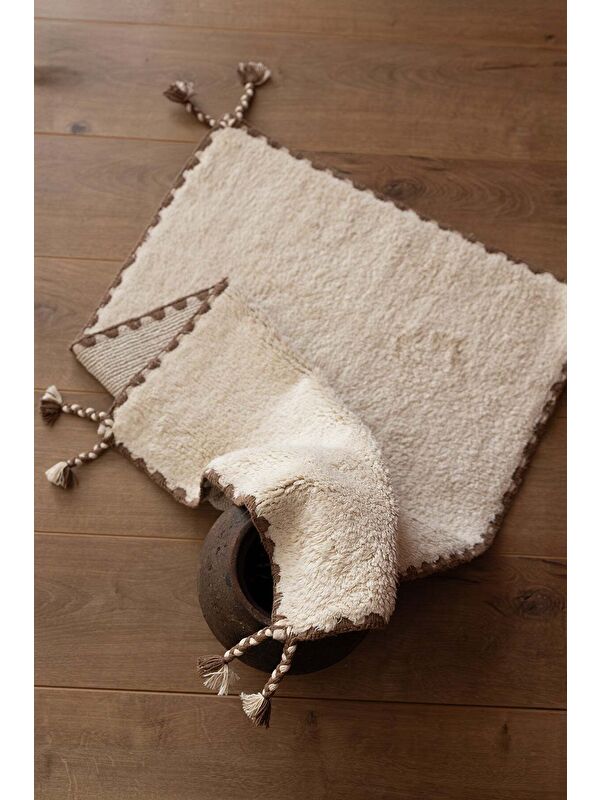 İrya Vina Tekli Banyo Paspası Bambu 50x80 cm Açık Bej