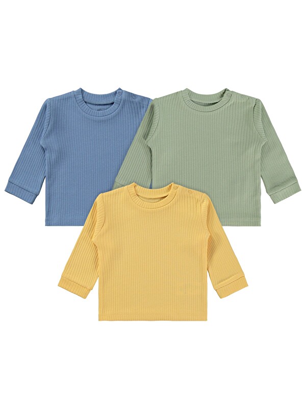 Minidamla Basic 3'lü set 6-18 Ay Sweatshirt - Mavi
