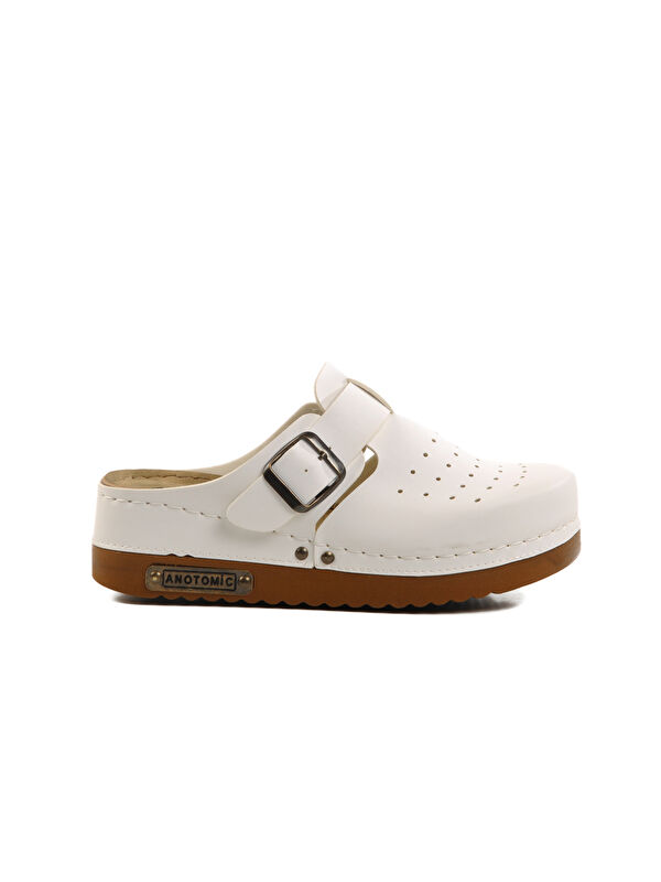 Ayakmod Beyaz Anatomik Unisex Sabo Terlik 07-008 G