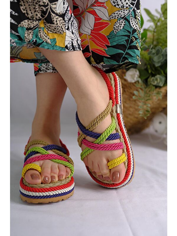 Flr Aryans Halat İpli Parmak Arası Kadın Sandalet - Görsel 7