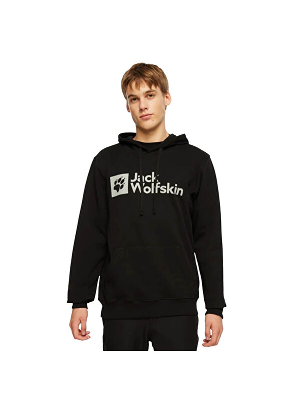 Jack Wolfskin Arthur Hoody Erkek Siyah Kapüşonlu Sweatshirt