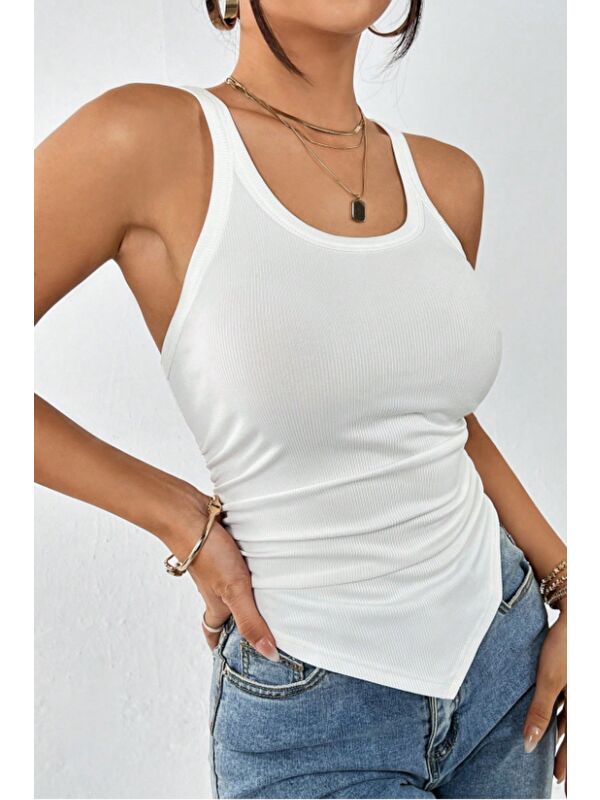 Tarz Cool Kadın Fitilli Atlet Slim Fit Kaşkorse Basic Yazlık Askılı Bluz