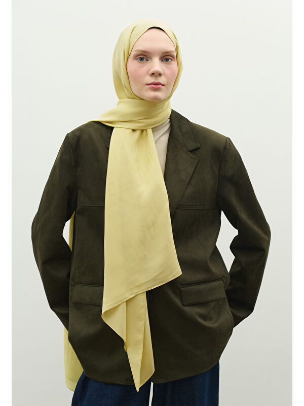 Fresh Scarfs NARA PAMUK FLOŞ JAKARLI ŞAL SOFT SARI