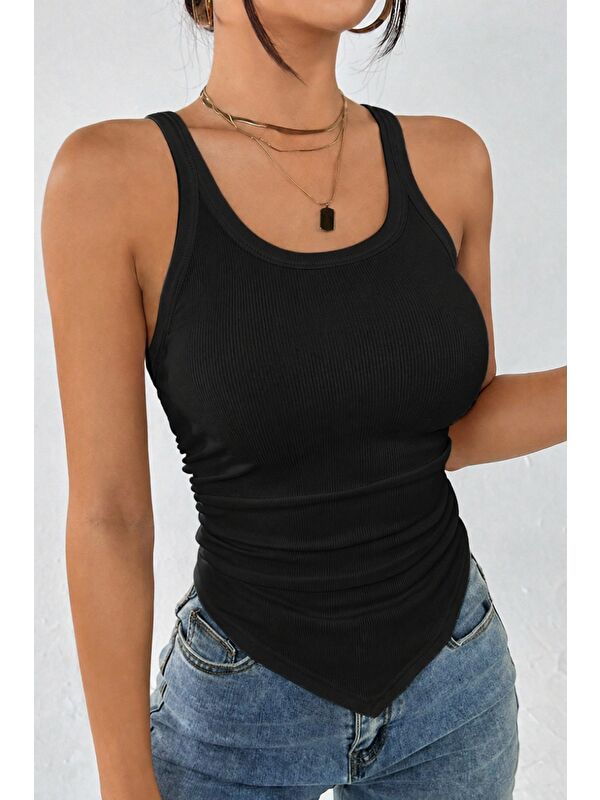 Tarz Cool Kadın Fitilli Atlet Slim Fit Kaşkorse Basic Yazlık Askılı Bluz