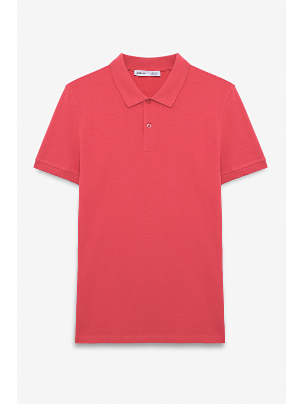 GRIMELANGE SKYLOOM Erkek %100 Pamuk Kısa Kollu Regular Fit NARÇİÇEĞİ Polo Yaka T-shirt