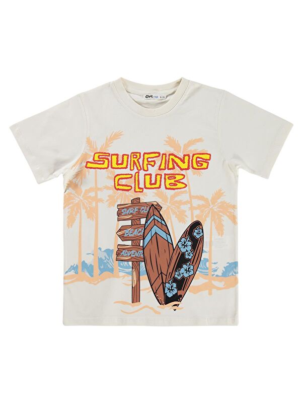 Civil Boys Surfing Club 10-13 Yaş Tişört - Kırık Beyaz