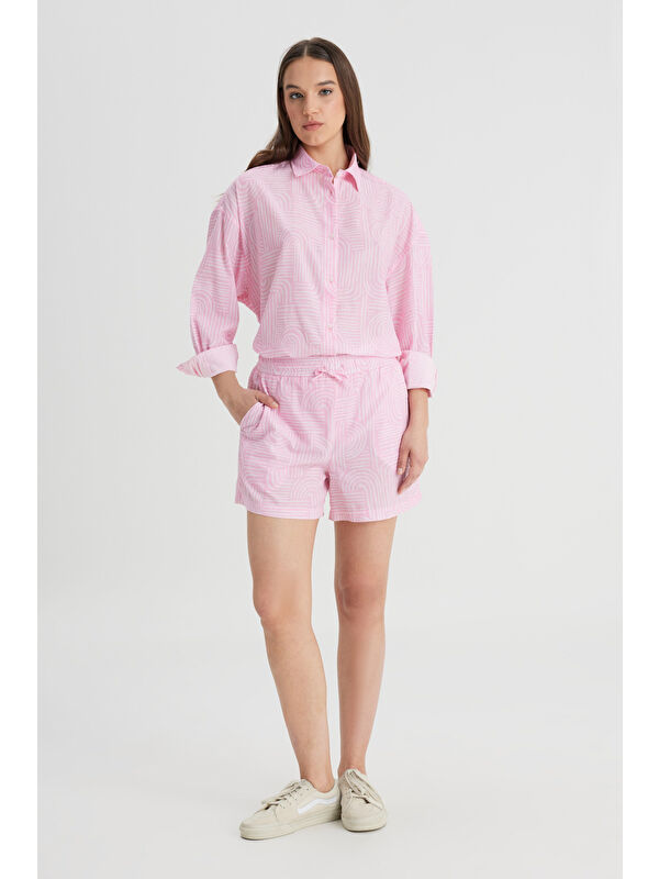 Lee Loose Fit Rahat Kesim Normal Bel %100 Pamuk Pembe Şort