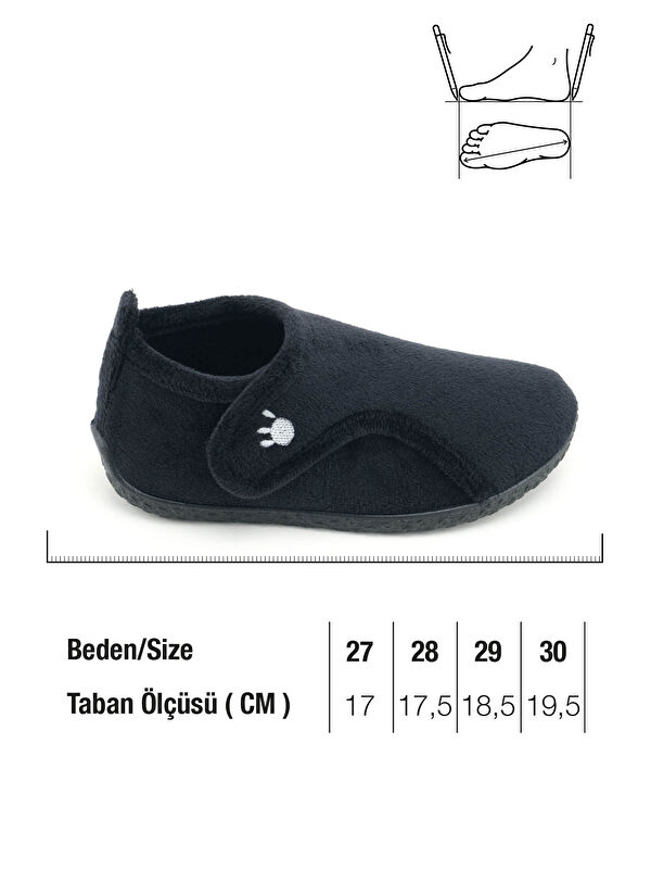 Kışlık Erkek Çocuk Rahat Taban Cırt Cırtlı Ayarlanabilir Ev Okul Kreş Panduf Ayakkabı - Görsel 3