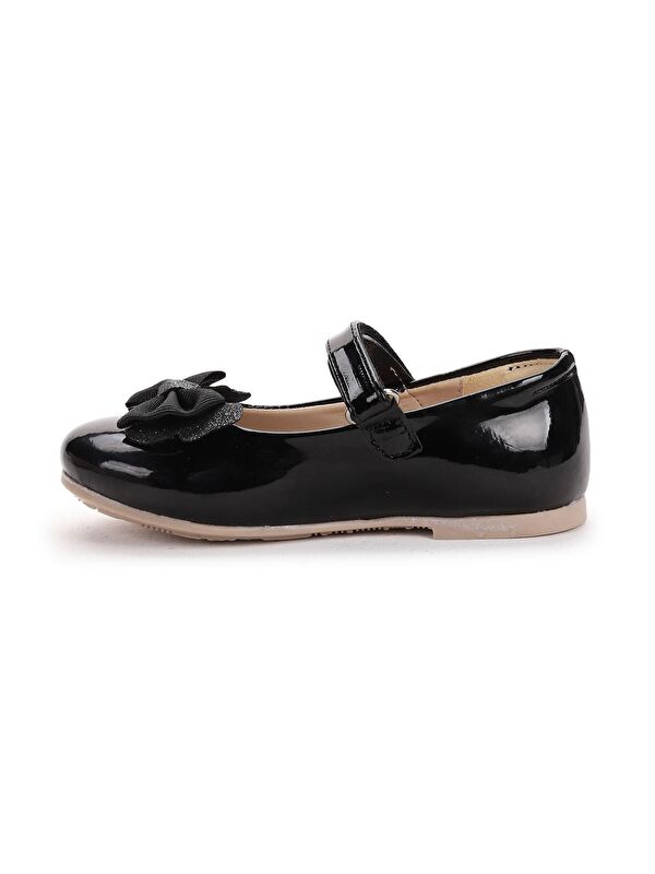 Taşlı Cırtlı Kız Çocuk Fiyonklu Babet Ayakkabı Ege 204 Rugan - Görsel 6