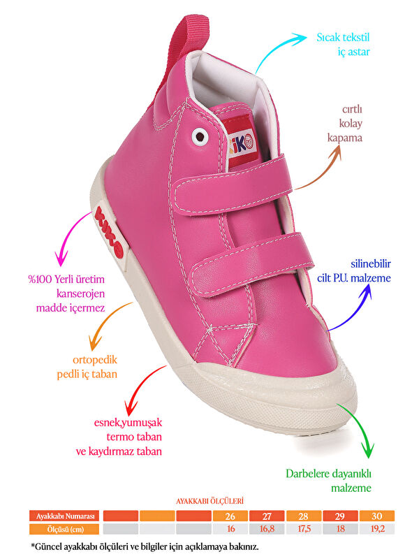 Garf Günlük Cırtlı Kız Çocuk Bot Ayakkabı - Görsel 3